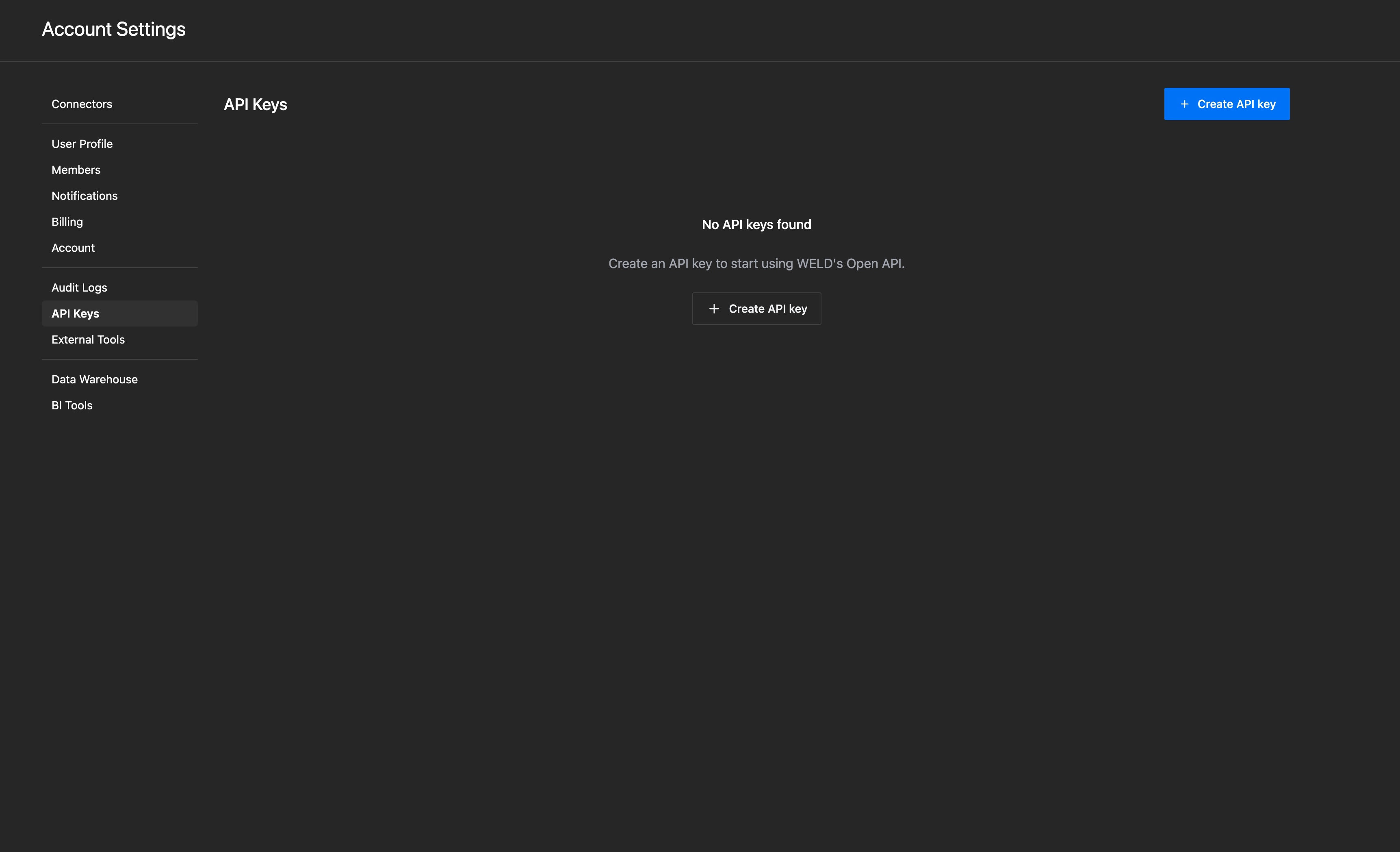 API key setup